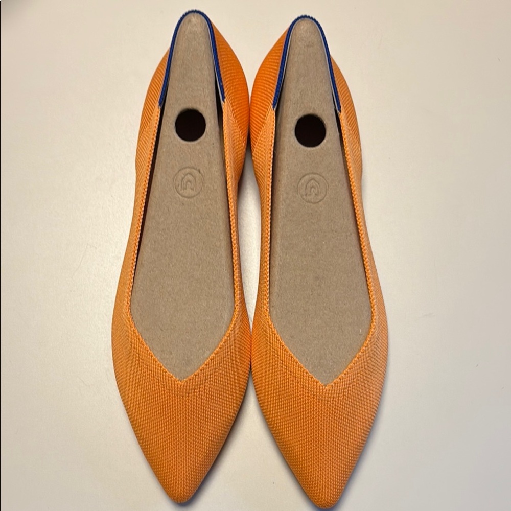 Rothy's Tangerine Orange Pointed-Toe Flats